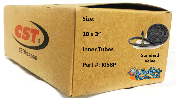 10 x 3" (260-85) (300-4) Standard Inner Tube with 90 Degree Out Valve | Set of 2