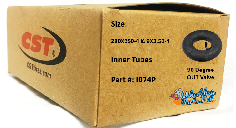 9 x 3.50-4 Standard Inner Tube with 90 Degree Out Valve | Set of 2