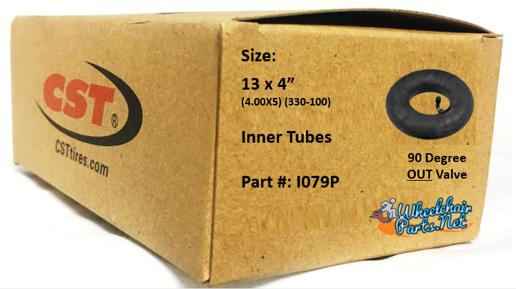 13 x 4" (4.00 x 5) (330-100) Standard Inner Tube with 90 Degree Out Valve | Set of 2