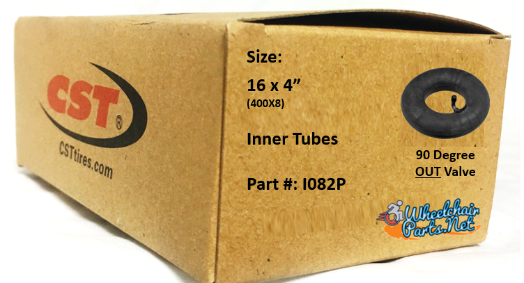 16 x 4" (400 x 8) Standard Inner Tube with 90 Degree Out Valve | Set of 2