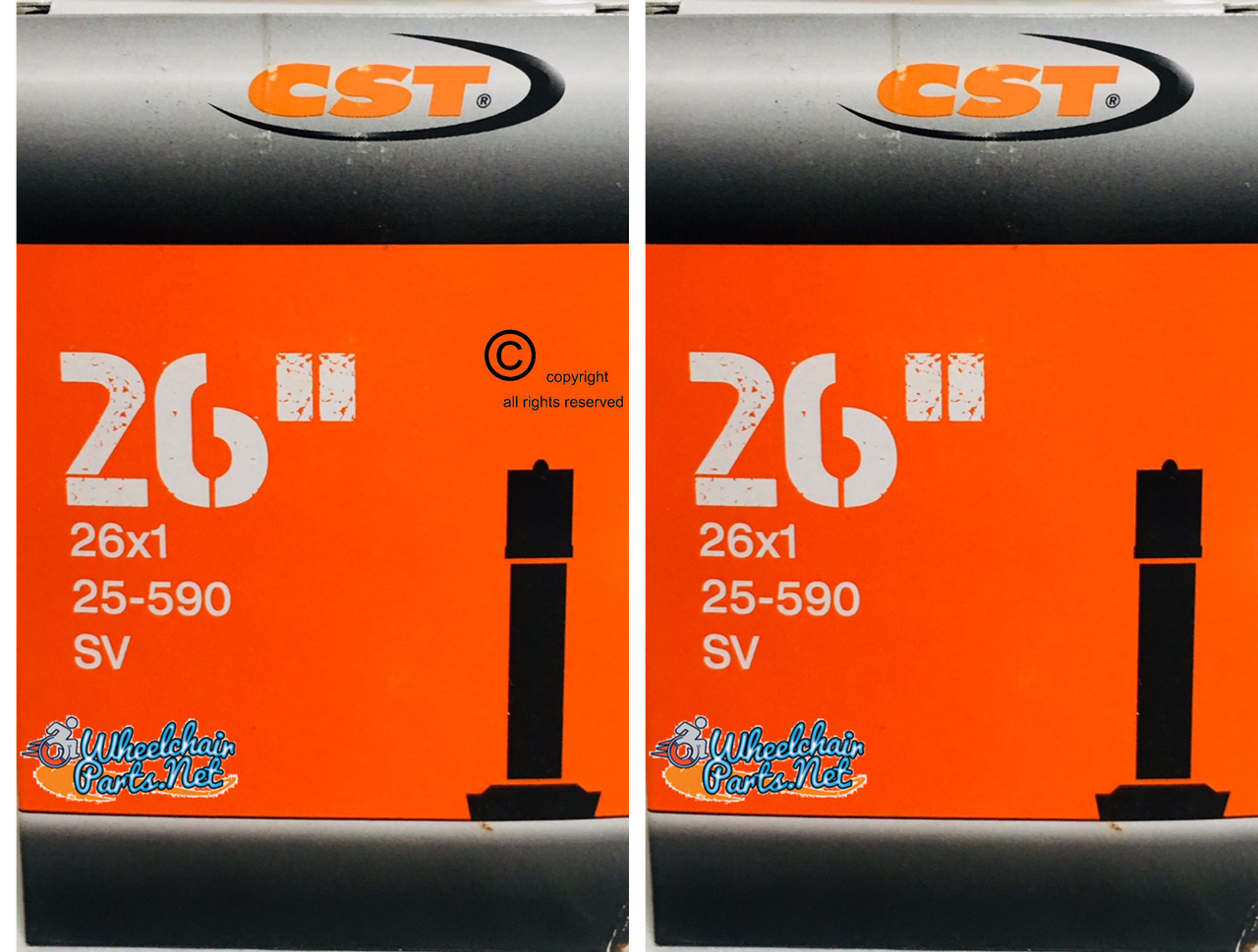 I111P- 25-590 (26X1") High Pressure Inner Tube, Standard Valve. Sold as pair.