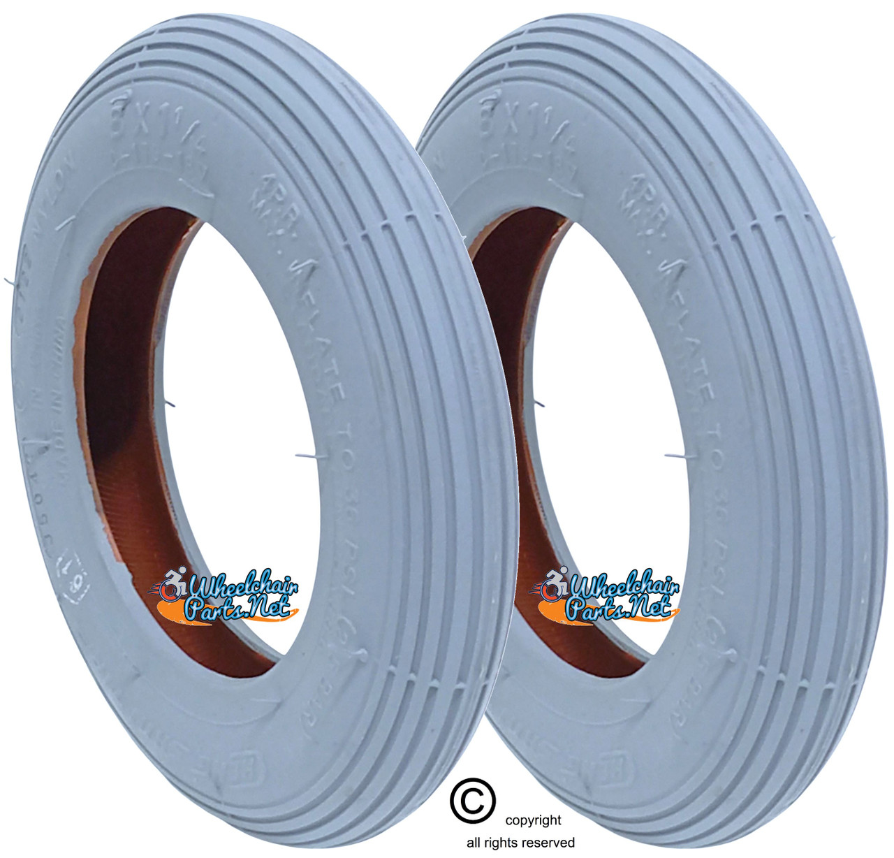 6 X 1 1/4" RIB TIRE. SOLD AS PAIR 6 X 1 1/4" RIB TIRE. SOLD AS PAIR