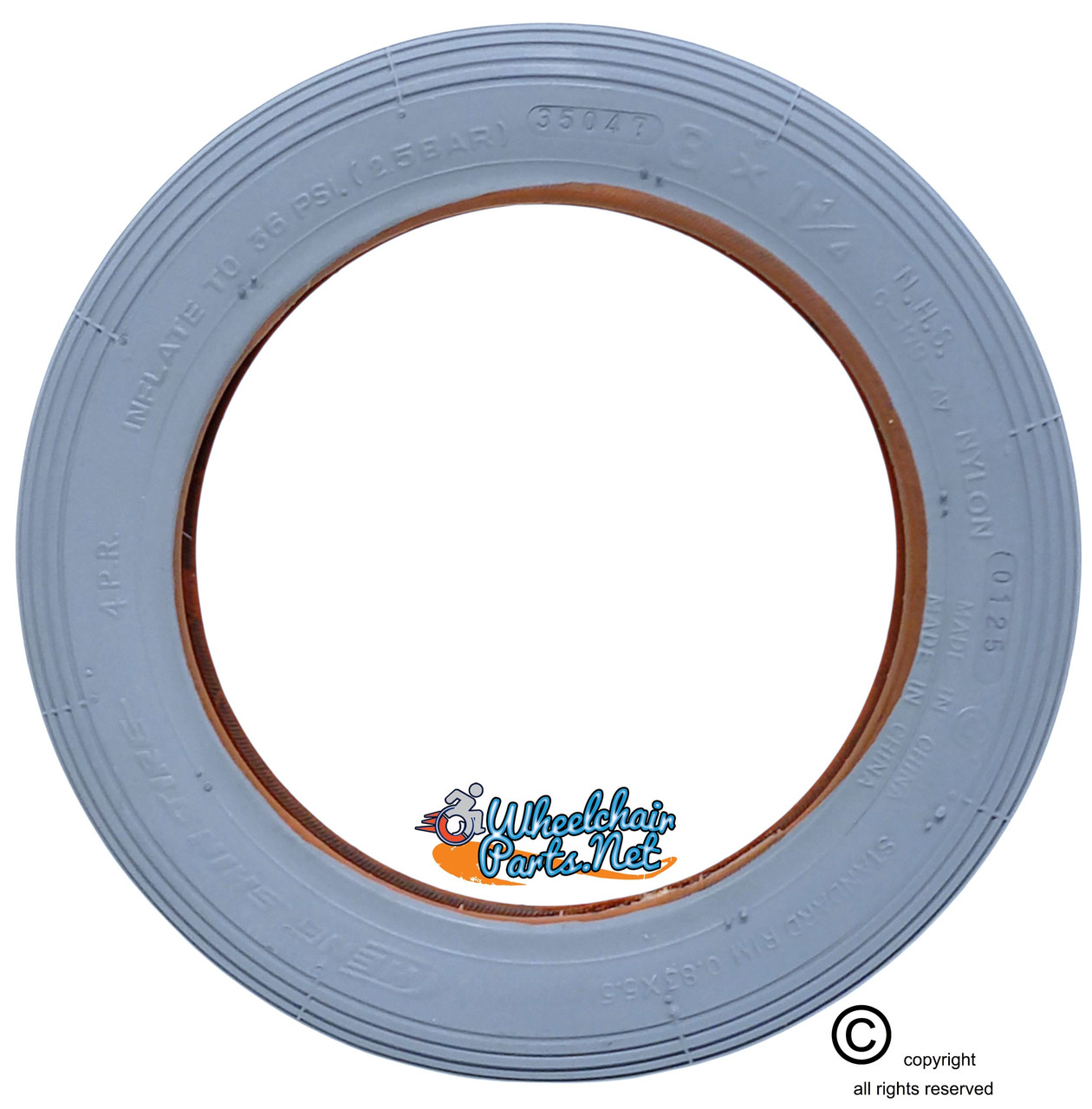 8 X 1-1/4" (32x140) RIB TIRE. SOLD AS PAIR