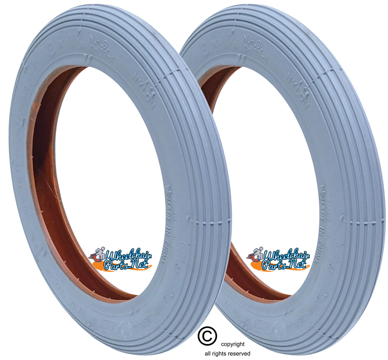 8 X 1-1/4" (32x140) RIB TIRE. SOLD AS PAIR