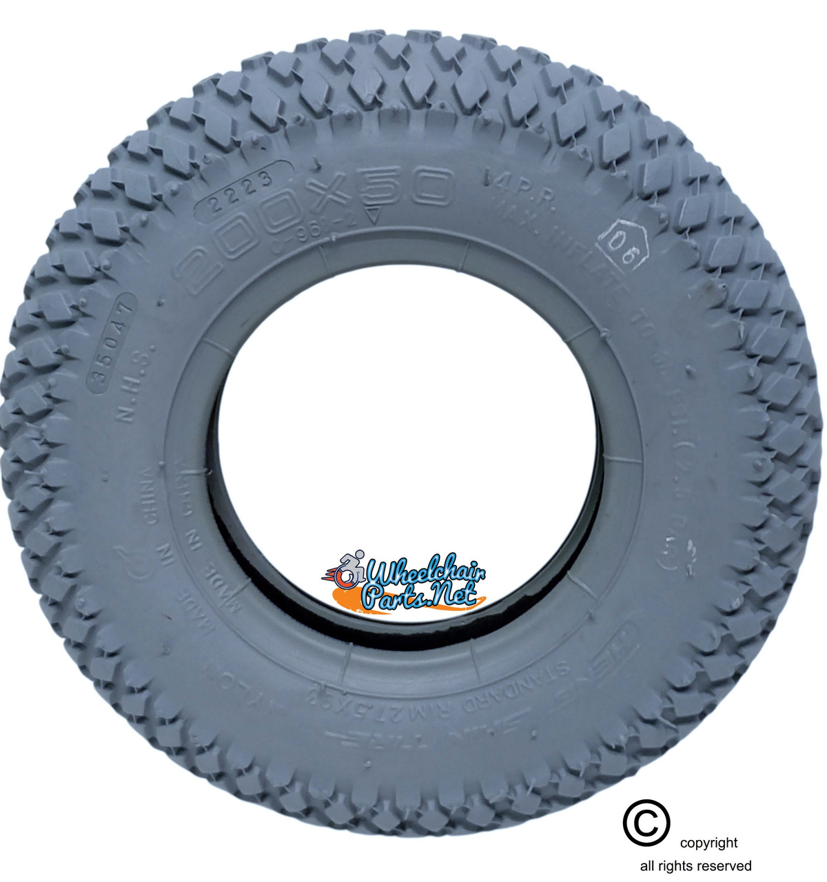 8 X 2" (200X50) KNOBBY TIRE. SOLD AS PAIR