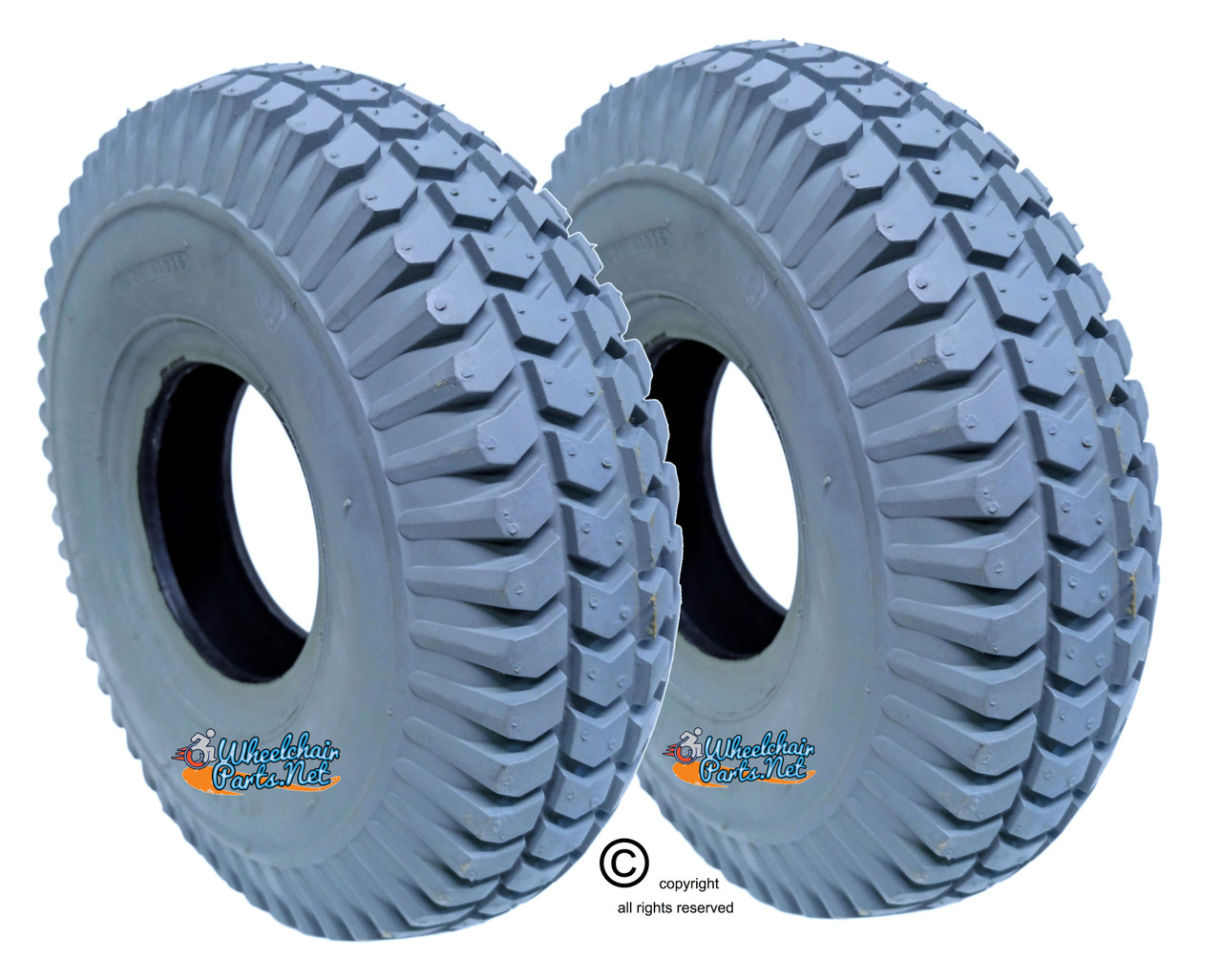 10 X 3" (260X85)  KNOBBY TREAD PNEUMATIC TIRE. SOLD AS PAIR