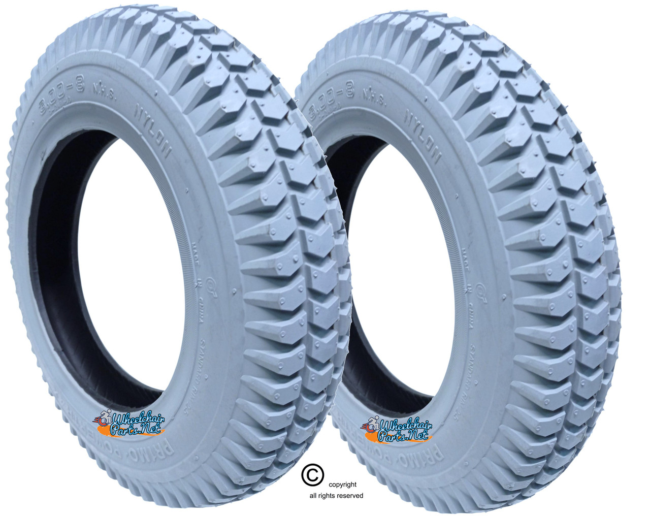 14 X 3"  (3.00-8)  TURF (POWER TRAX). SOLD AS PAIR