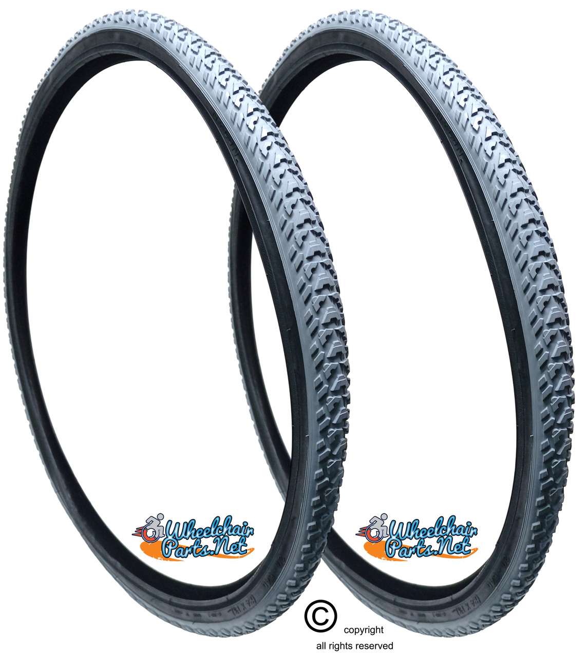 24 X 1-3/8"  ALL TERRAIN KNOBBY TREAD. SOLD AS PAIR