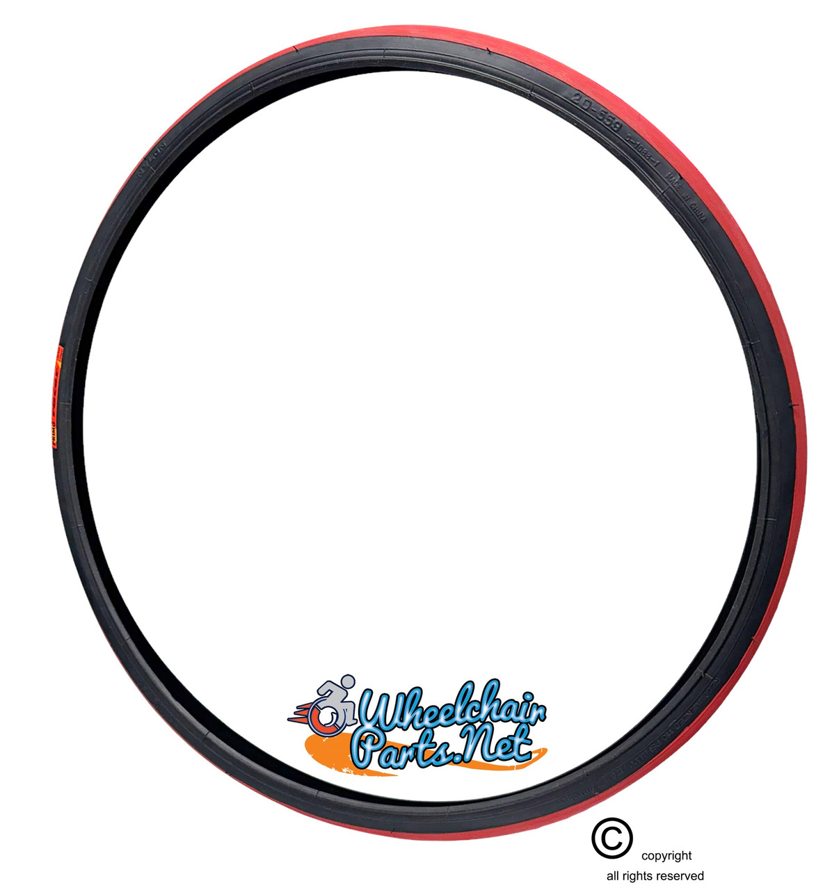 26 X 1" (25-590) PRIMO RACER AIR PNEUMATIC TIRE. RED TREAD/BLACK SIDE WALLSOLD AS PAIR