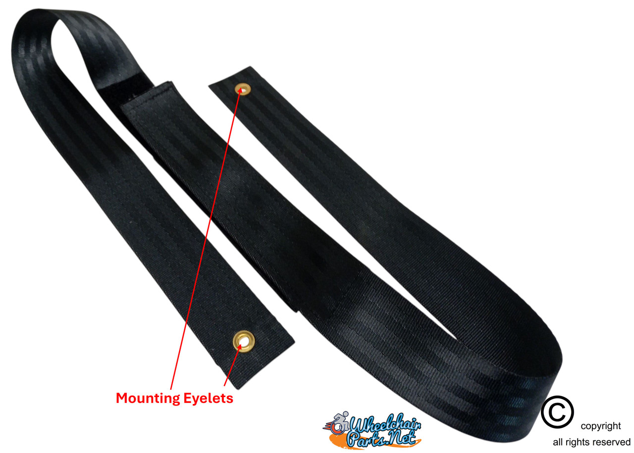 48" Long Positioning Belt, with Velcro Closure, Black 2" Webbing.