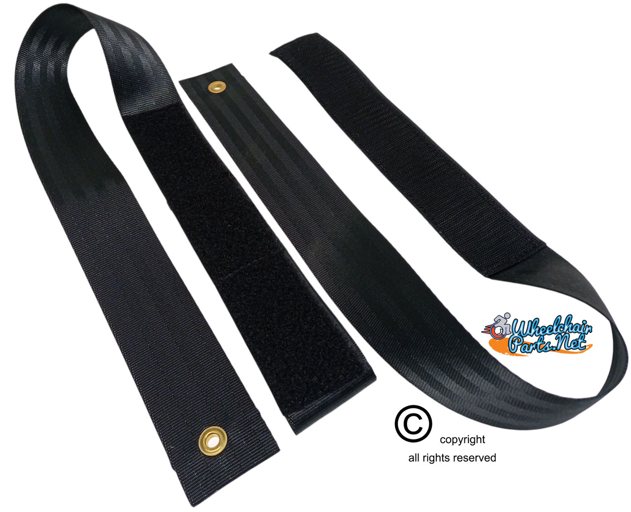48" Long Positioning Belt, with Velcro Closure, Black 2" Webbing.