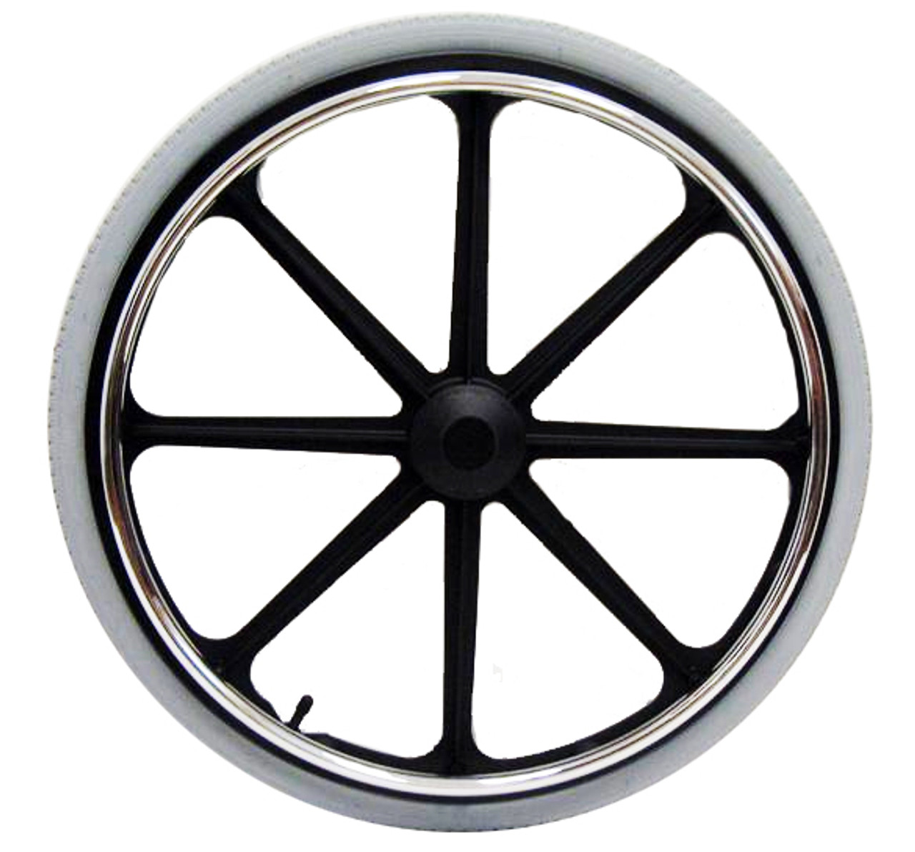 24 x 1 3/8" Black Mag Wheel for 7/16" Axle with 2.4" Hub width