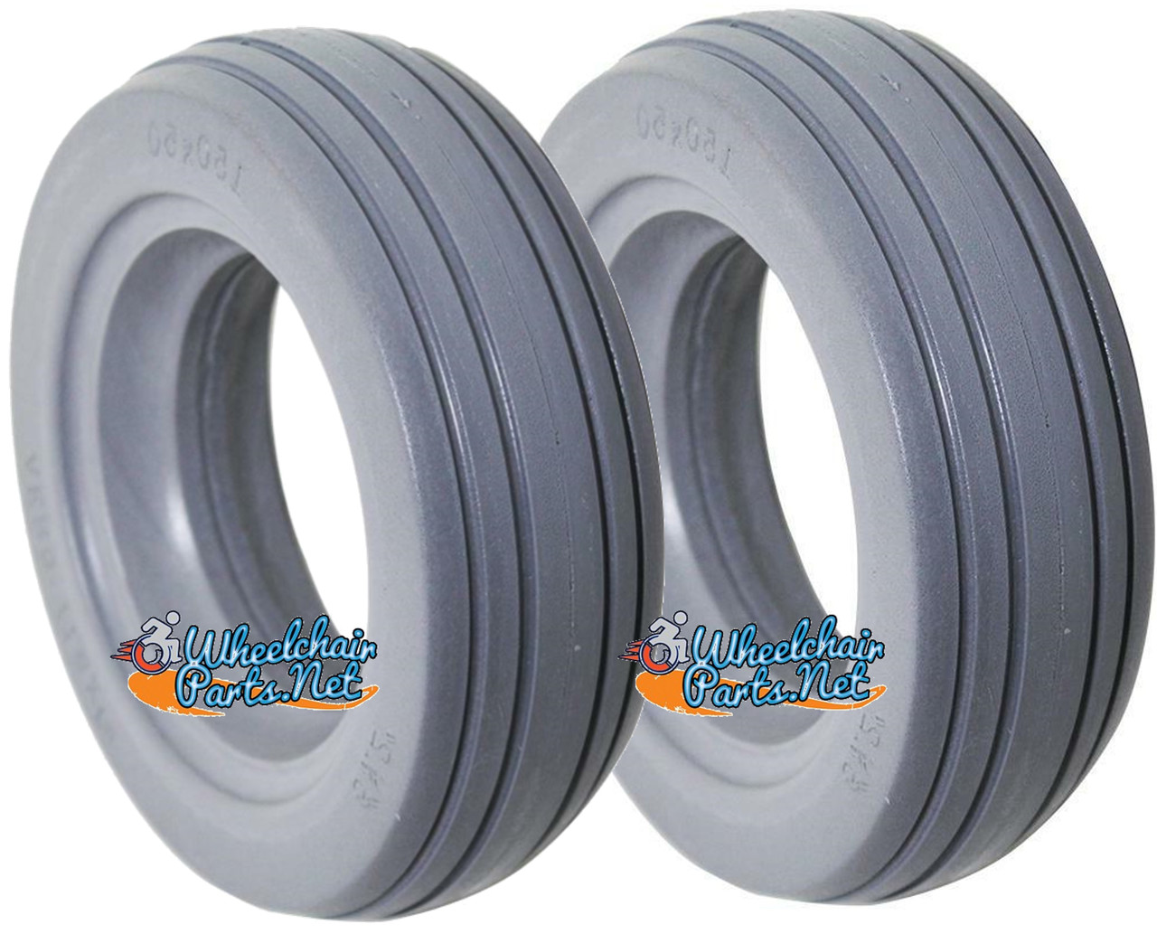 AL132P- 6X2 LIGHT GRAY STRAIGHT EDGE TIRE. SOLD AS PAIR