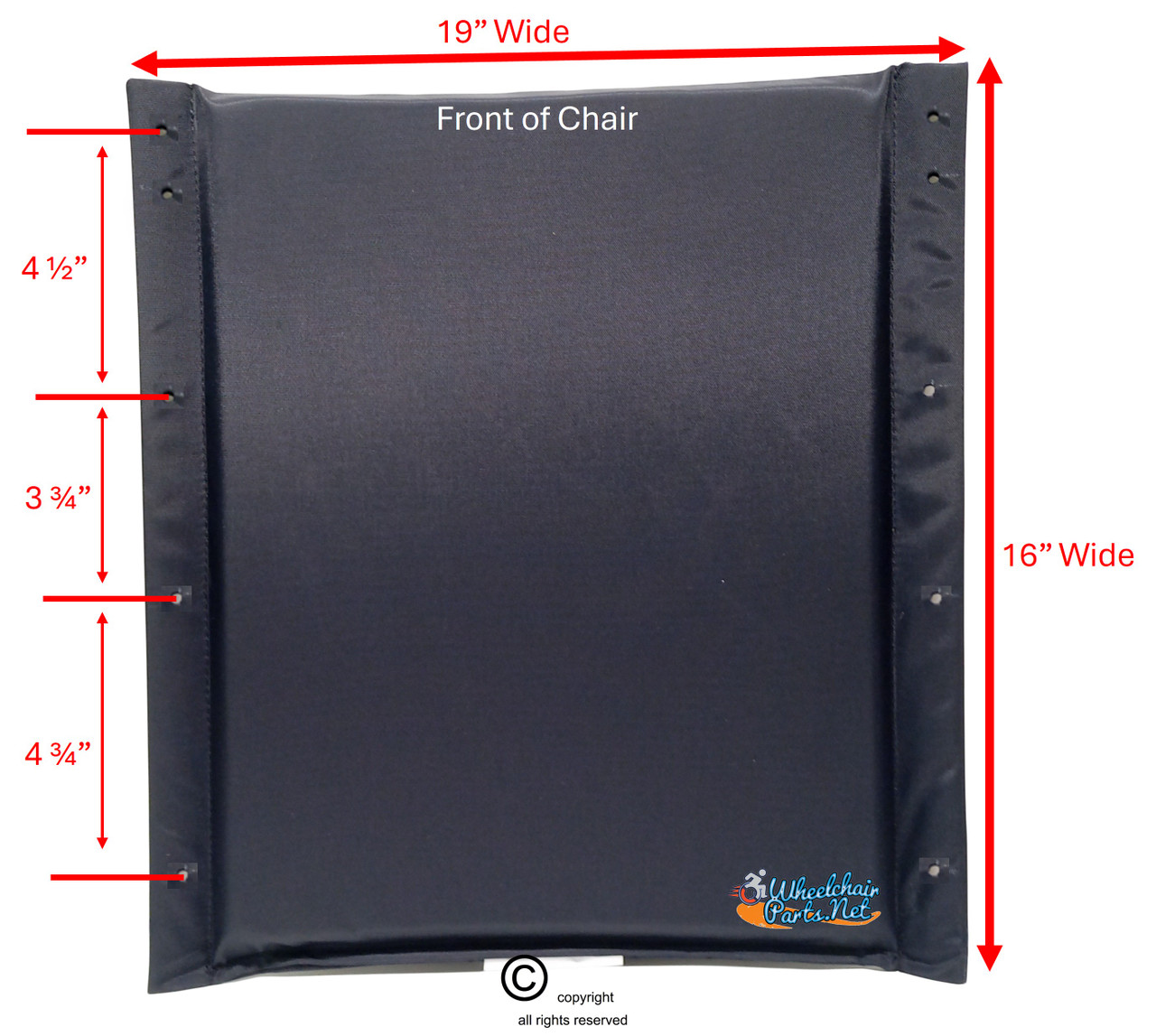 19" X 16"  INVACARE ULTRA LIGHT PADDED SLING SEAT