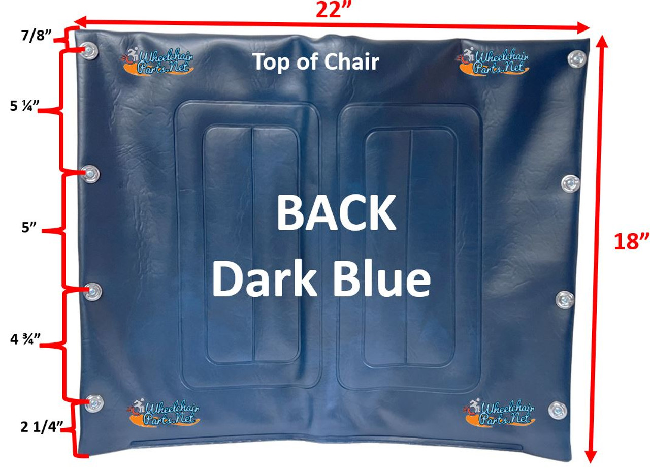 BACK VINYL 22 X 18" INVACARE. BLACK & BLUE AVAILABLE