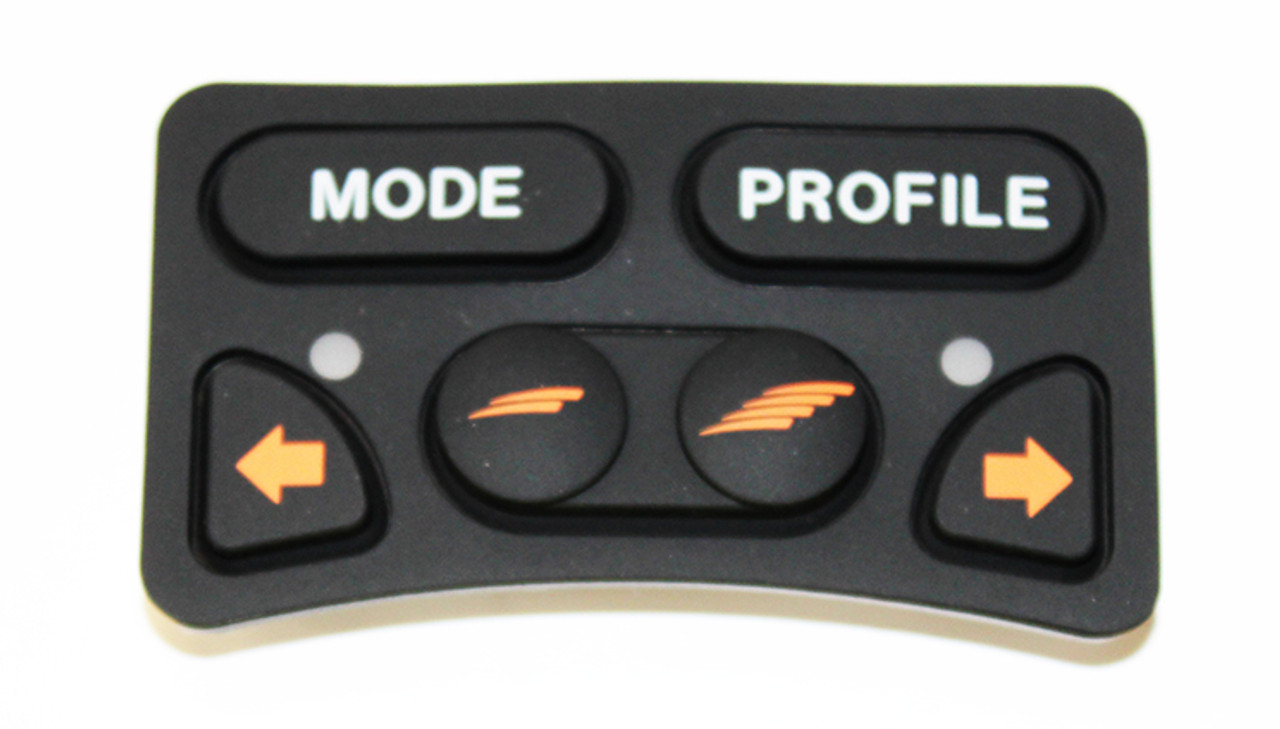 Front view of a 6 Button Keypad with light for a R-NET Joystick Module, Part number (P77290)