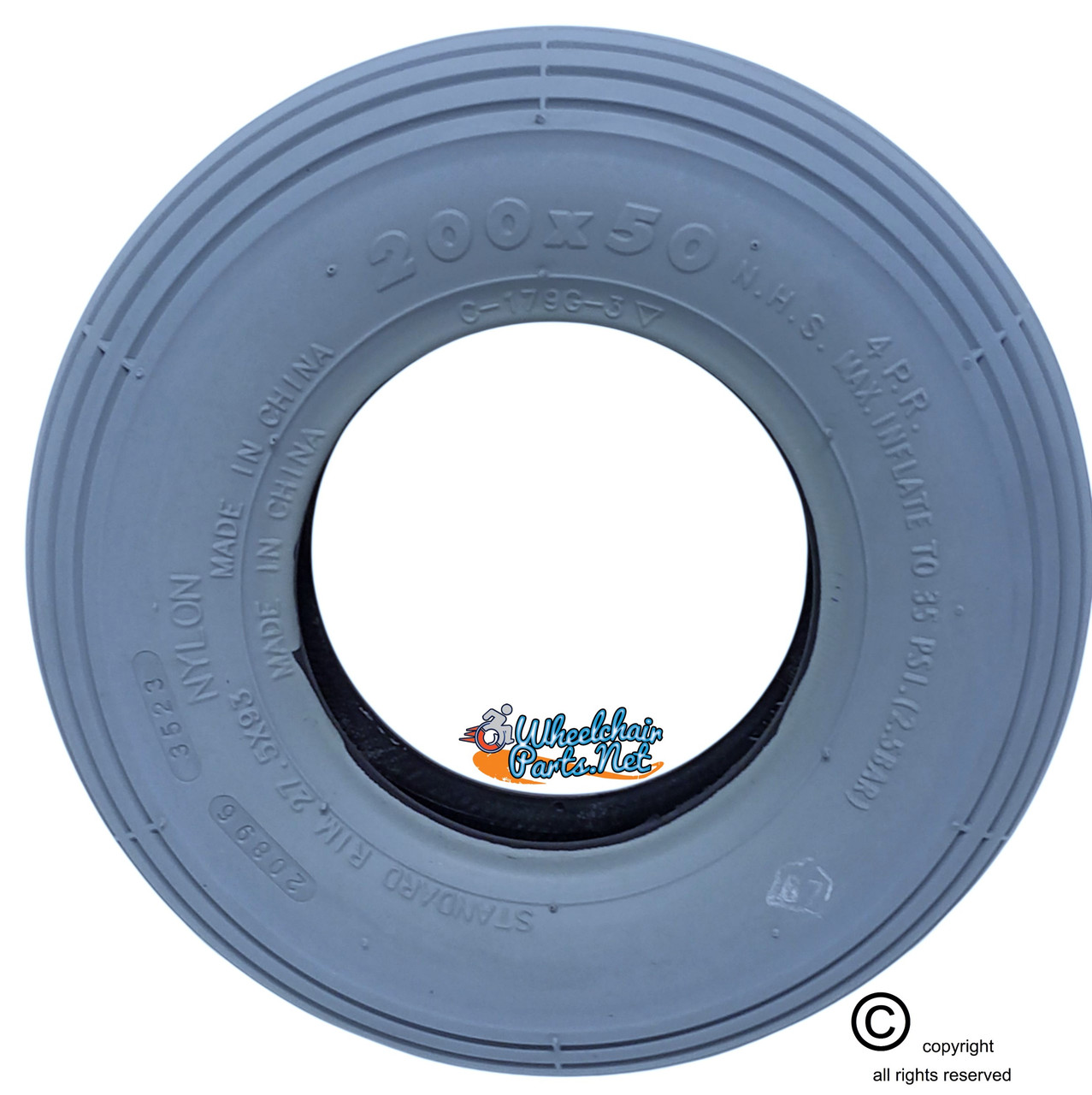 8 X 2" (200-50) RIB TIRE (PRIMO SPIRIT). SOLD AS PAIRS