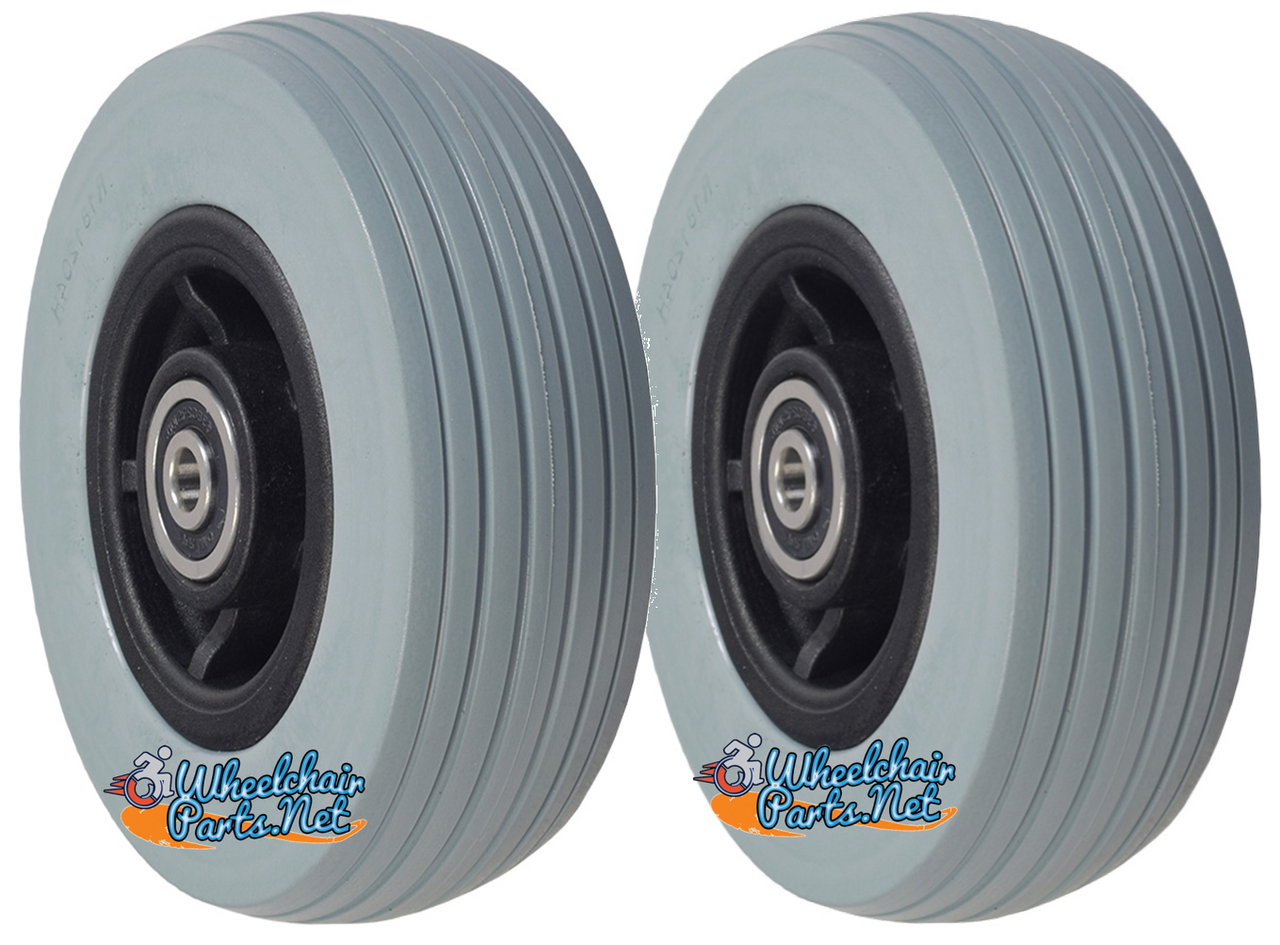 CW067 5 x 1 3/4" PRIDE CASTER WHEEL URETHANE TIRE AND 5/16" BEARINGS SOLD AS PAIR