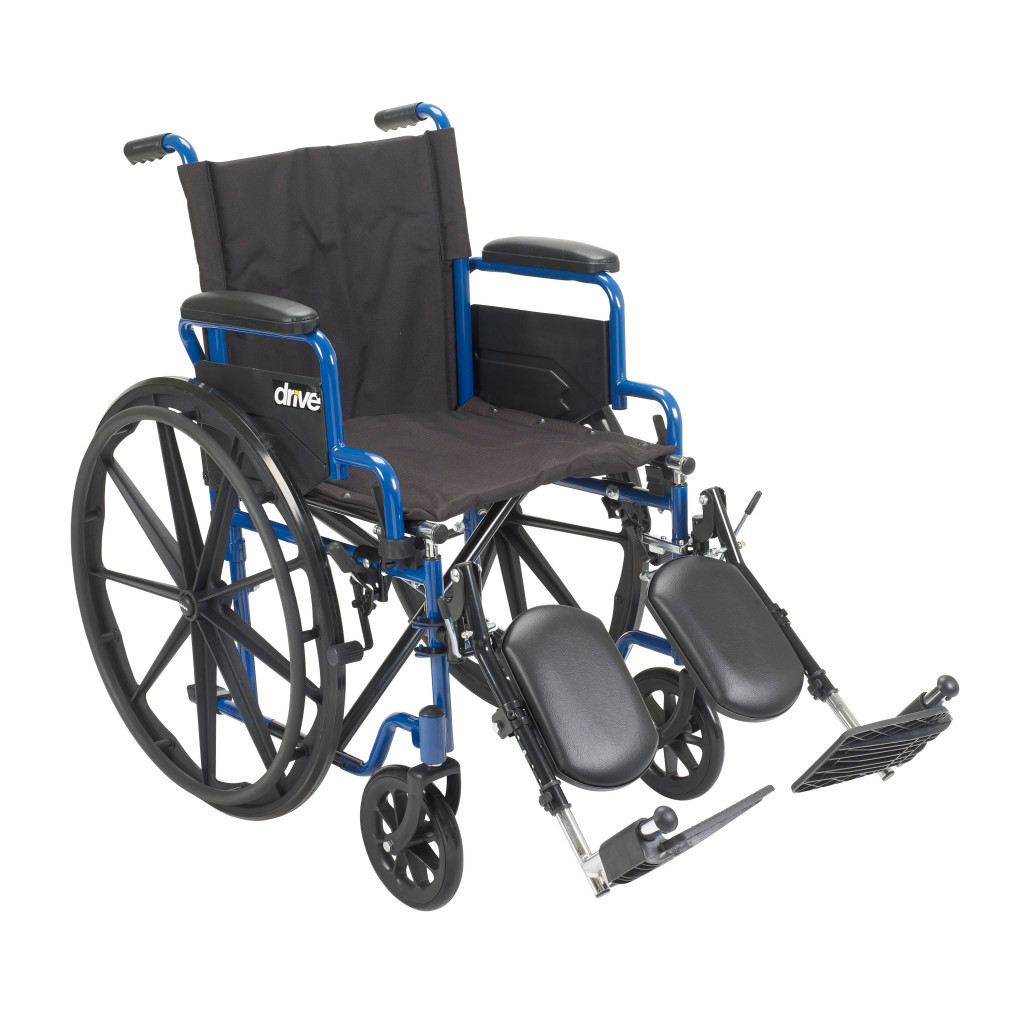 車椅子　Drive Medical BLS16FBD-ELR Drive Blue Streak Wheelchair - FREE SHIPPING - WheelchairParts.Net