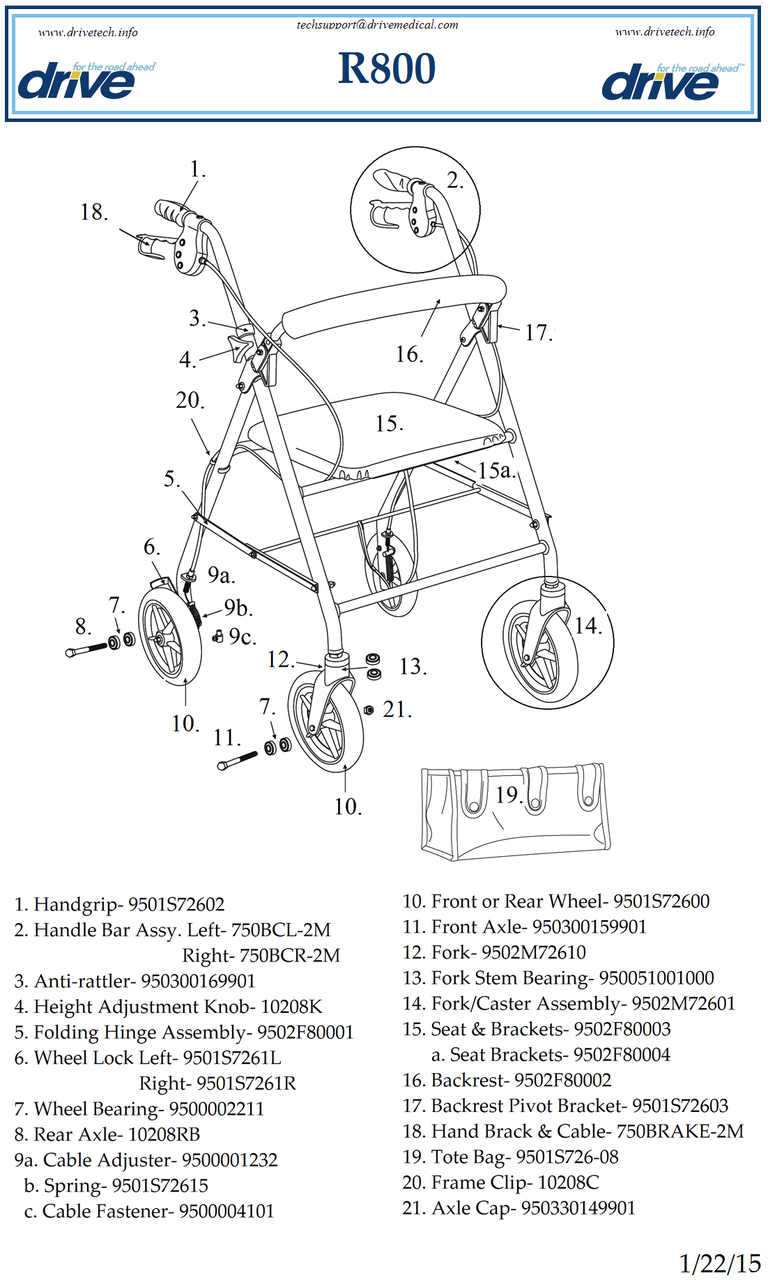 Drive Rollator with 6" Wheels - FREE SHIPPING