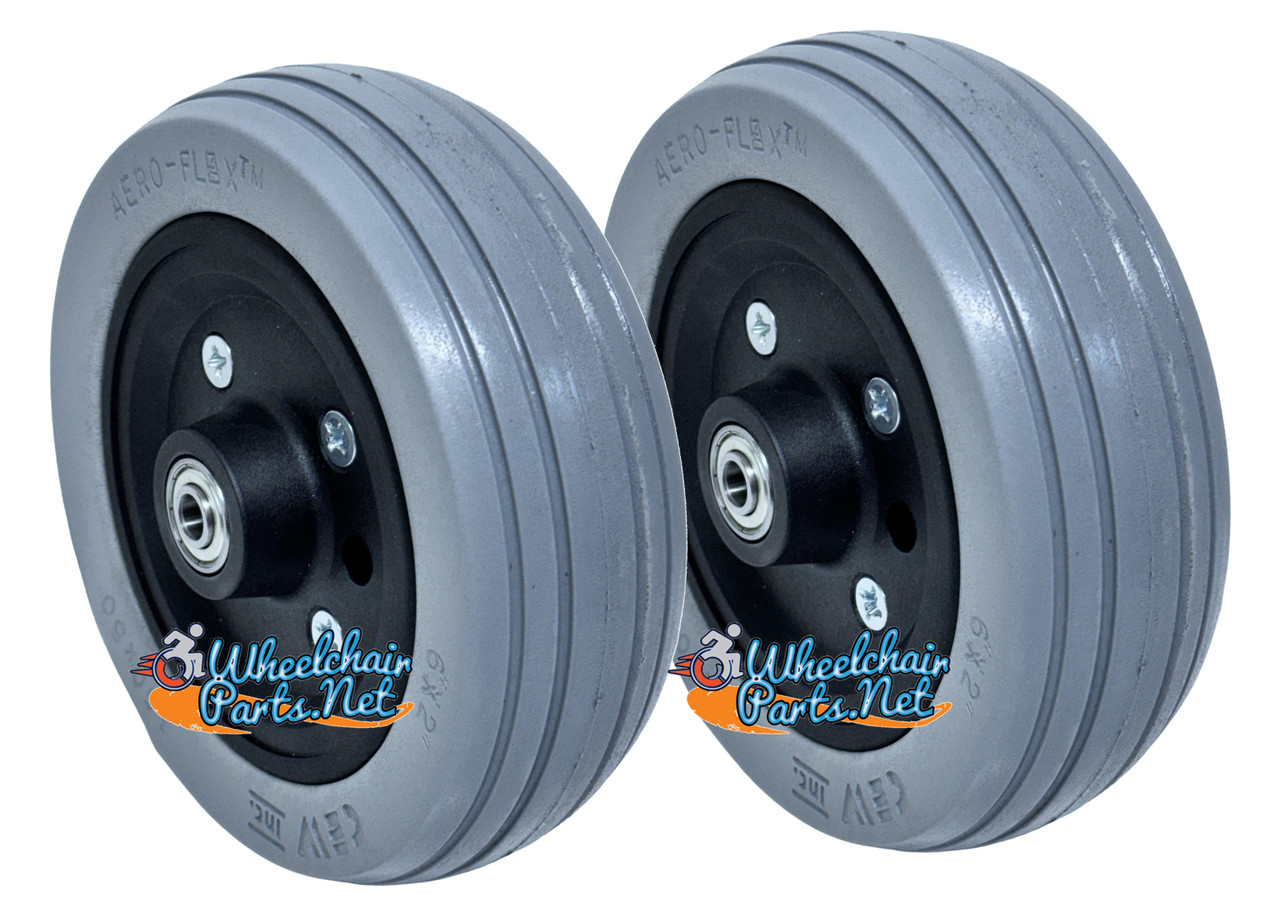 6" x 2" PRIDE Front Anti-Tip / Rear Caster Wheel for Jazzy 614 and 614 HD. Sold as Pairs
