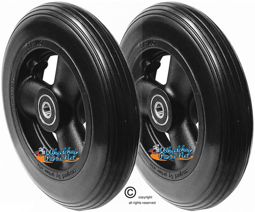 CW112 6 x 1 1/4" Hollow Spoke Caster Wheel Urethane Rib Tire. Sold as Pairs.