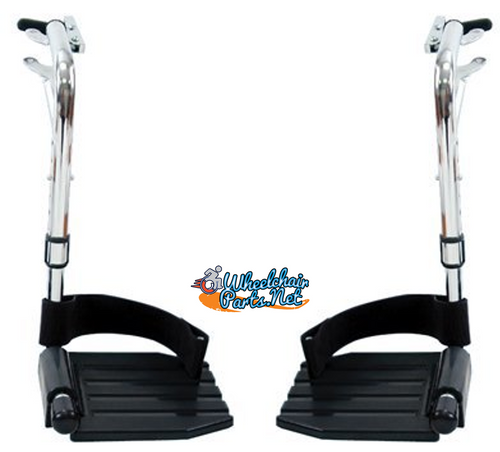 FR412-1 Set of Footrest with Hemi 1 3/8" Pin Spacing. Nylon Composite Foot Plate