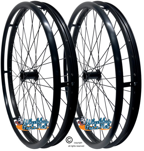 24" (540mm) 36 Spokes Rim With Pushrims Only. TIRES NOT INCLUDED. Pair 24" (540mm) 36 Spokes Rim With Pushrims Only. TIRES NOT INCLUDED. Pair