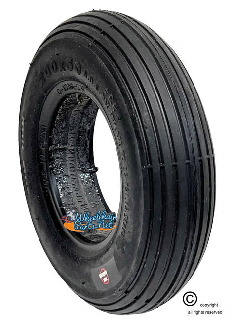8X2" (200X50) Foam Fill Tire, Black Non-Marking Color. Sold as each