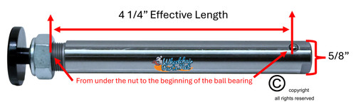 5/8" x 4 1/4" Black Big Button Quick Release Axle. Sold as each