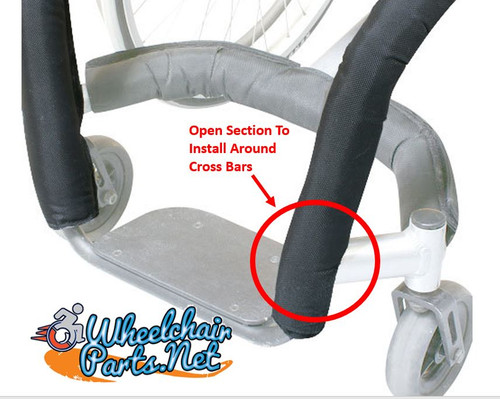12" Front Tube Wheelchair Impact Guard With Open  Section For Cross Bar