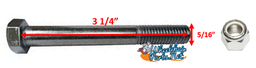 5/16" x 3 1/4" Standard Axle with Nylock Nut.