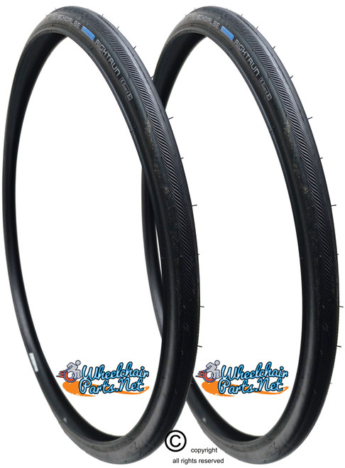 SCHWALBE RIGHTRUN 24" x 1" Black Color. Pneumatic Tire. Sold as Pair.