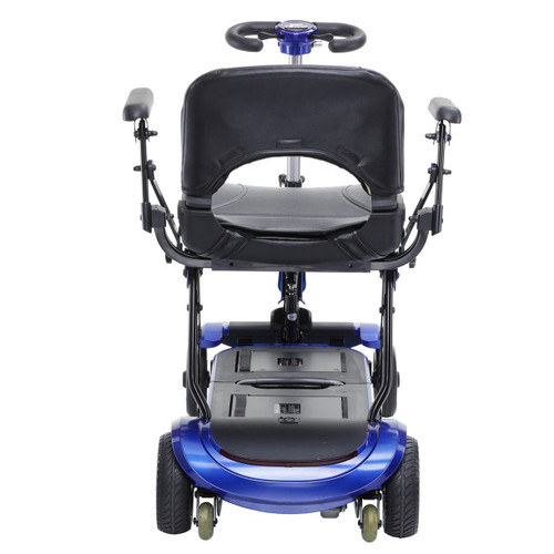 Drive Medical ZooMe Flex Ultra Compact Folding Travel 4 Wheel Scooter, Blue