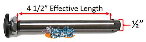 Quick Release Axle 4 1/2" x 1/2" (115mm), Big BLACK Button