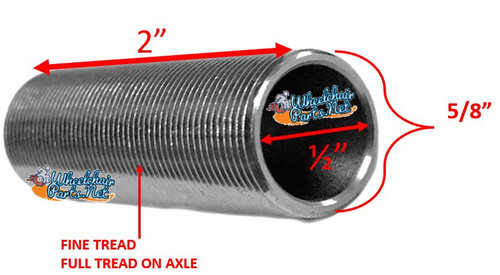 1/2" X 2" X 5/8" Quick Release Axle Sleeve Receiver With Nuts. Sold as each.