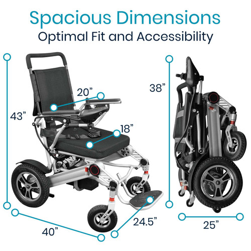 VIVE FOLDABLE Power Wheelchair- 260lb Capacity
