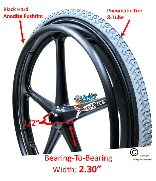 Set of 2 X-CORE Wheels  24 x 1 3/8" (25-540) WITH PRIMO ALL Terrain AIR Tires