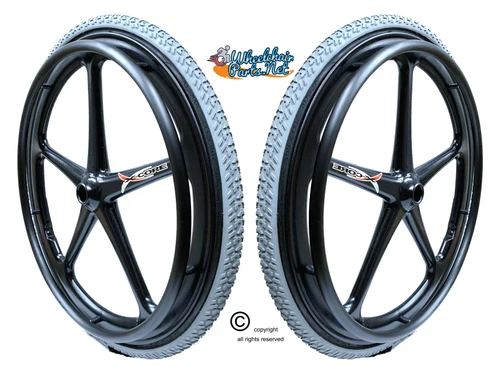 Set of 2 X-CORE Wheels  24 x 1 3/8" (25-540) WITH PRIMO ALL Terrain AIR Tires