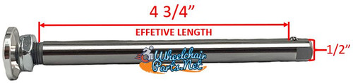 1/2" x 4 3/4" Quick Release Axle. ALUMINUM Push Button . 1/2" x 4 3/4" Quick Release Axle. ALUMINUM Push Button .