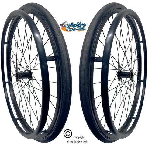 SET of 2,  24" (540mm) 36 Spoke Rim with SHOX Solid Tire in BLACK Color