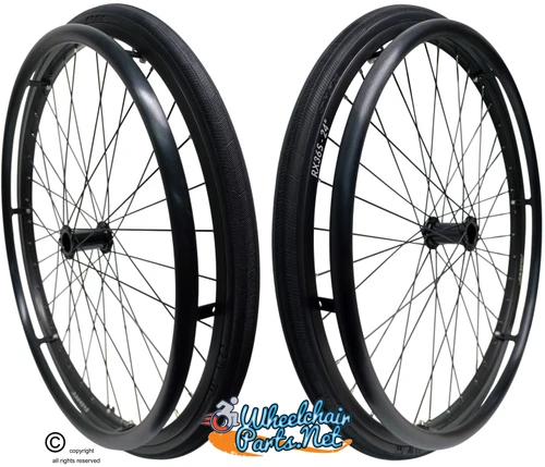 SET of 2,  24" (540mm) 36 Spoke Rim with SHOX Solid Tire in BLACK Color