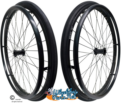 SET of 2,  24" (540mm) 36 Spoke Rim with SHOX Solid Tire in BLACK Color