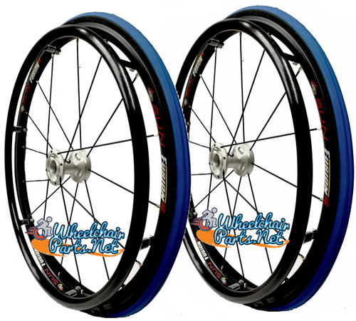 SET of 2,  24" (540mm) Fusion 16 rim with PRIMO Pneumatic V-Track Tire in Red, Blue and Grey Color