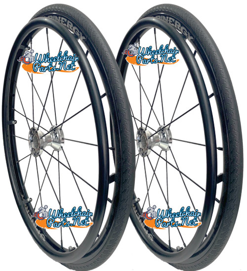 Set of 2, 24" SPINERGY SPOX, 18 BLACK-Spoke Wheel, NARROW hub & 1/2" Bearings Set of 2, 24" SPINERGY SPOX, 18 BLACK-Spoke Wheel, NARROW hub & 1/2" Bearings