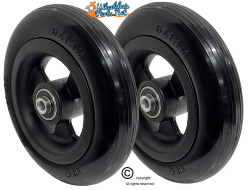 6" x 1 1/4"  Caster Wheel With 1.60" Hub and 5/16" Bearings. SET OF TWO