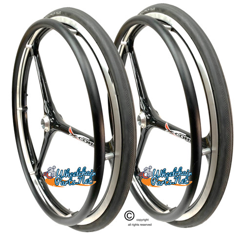 SET of X-CORE 24" (540m) 3 Spoke Wheel With Schwalbe Rigth Run Lite Tires SET of X-CORE 24" (540m) 3 Spoke Wheel With Schwalbe Rigth Run Lite Tires