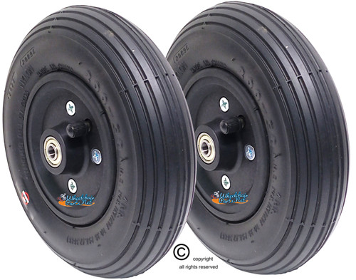 CW196-5    8 x 2" BLACK Non-Marking Pneumatic Tire and Tube Assembly. 5/16" Bearings