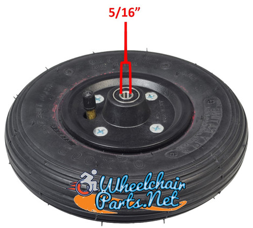 CW196-5    8 x 2" BLACK Non-Marking Pneumatic Tire and Tube Assembly. 5/16" Bearings