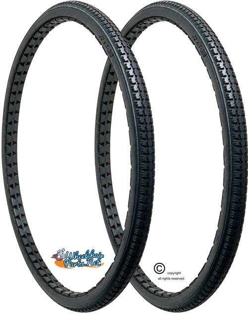22" x 1-3/8" (501 mm) Black Soft-Roll Solid Polyurethane Tire | Set of 2